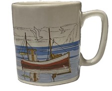 Vintage Otagiri Fishing Boat Tea/Coffee Mug Hexagon Shape 1980's picture