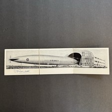 Vintage USS Shenandoah Airship Mailing Card - Signed by C.E. Rosendahl Lakehurst picture