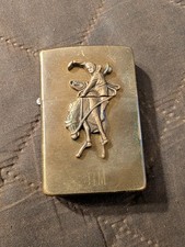 Vintage Solid Brass Zippo Lighter Wild West Cowboy Bucking Bronco (C) picture