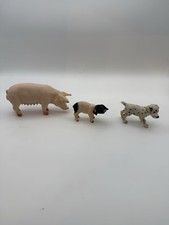 Schleich Lot of 3 Retired Vintage Figures Pink Sow Piglet Dalmatian Puppy Farm picture