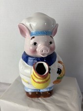 Vintage Midwest of Cannon Falls Ceramic Chef Pig Teapot Whimsical Farmhouse Deco picture