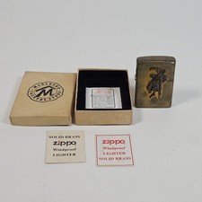 Vintage 1994 Zippo Solid Brass Lighter Marlboro Country Store Rodeo Cowboy w/ picture