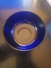 Vtg Cobalt Blue Glass Bowl Wide 4