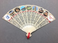 Vtg Souvenir Fan Pontchartrain Beach New Orleans Plastic Photos Amusement Rides picture