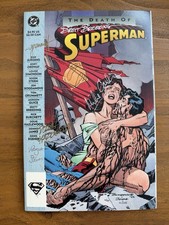The Death of Superman 1993 Signed by Grummett Breeding Stern Hazlewood Carlin picture