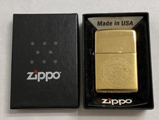 Vintage 2006 The Seal of The State of Alaska Brass Zippo Lighter New In Box picture
