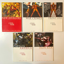 Marvel Civil War 5 Trade Paperback Mixed Lot Captain America Iron Man Brubaker picture