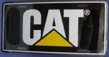 Cat Caterpillar Embossed Novelty Metal Aluminum License Plate - New old stock picture