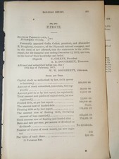 1873 train report PLYMOUTH RAILROAD COMPANY Oreland Conshohocken Pennsylvania  picture