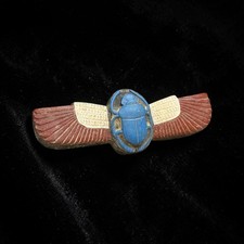 Egyptian Artifacts Rare ِAuthentic Pharaonic Winged Scarab Of Egyptian Khepri BC picture