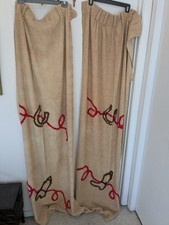 Rare Vintage 50's Chenille Curtains matching Western cowboy boot horseshoe theme picture