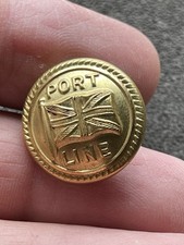 Vintage PORT LINE LTD Shipping Uniform Button - House Flag 1937-1982 (TM2164) picture