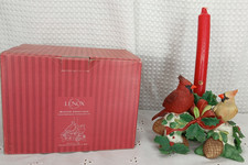 1998 LENOX WINTER GREETINGS CENTERPIECE CARDINALS CATHERINE MCCHUNG CHRISTMAS picture