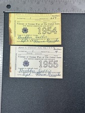 1954 1955 VFW Auxiliary Membership Cards Denver CO John S Stewart Pair picture