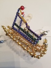 Vintage Mercury Glass beaded Christmas ornaments Czech Republic NOS - sled picture