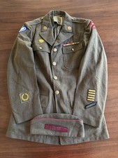WWII U.S. Army Engineer Uniform Jacket & Garrison Cap – XXIV Corps / 10th Army picture