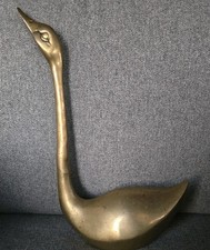 Vintage Brass Mid Century Modern Goose Bird Swan Decor Mcm Hollywood Regency picture