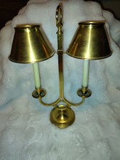 VINTAGE FRENCH STYLE DOUBLE ARM BRASS BOUILLOTTE ADJUSTABLE CANDLE LAMP picture