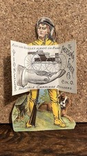 ANTIQUE EMERSON & FISHER PIONEER CARRIAGE BUGGY VICTORIAN TRADE CARD HANG TAG picture