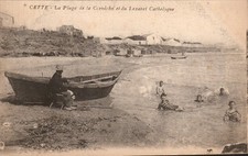 Cette (Sete) - Plage de la Corniche, boys bathing - Antique Postcard - c. 1915 picture