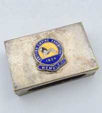 1924 British Empire Exhibition Wembley Enamel Lion Matchbox Holder Antique picture