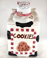 Jay Import Kitten Popping Out Of Top Of Milk Carton Cookie Jar Cow Ceramic picture