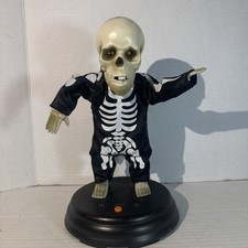 GEMMY Grave Raver Dancing Skeleton Lights Halloween Animated Works “Hey Baby”  picture