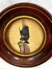 antique framed soldier painting 6x6 British artist Buncombe 1795-1830 original picture