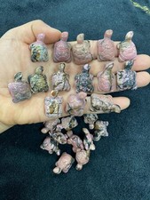 50pcs Natural Rhodonite Jasper Quartz Carved Mini Sea turtle crystal Reiki gift picture