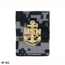 USN BDG NWU Blue Digital Chief Petty Officer CPO E-7 Parka Tab NOS Vanguard USA picture