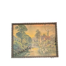 Antique 1933 Frank Corbyn Price Framed Print FDR New Deal NRA Stamp On Back picture