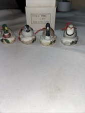 4 HOMCO Birds - Duck - Goose Christmas Ornaments Ceramic #5559 Vintage Gift picture