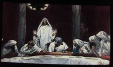 Glass Magic Lantern Slide APPEARANCE TO THE ELEVEN C1890 RELIGIOUS ..... JESUS picture