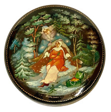 Vintage Russian Lacquer Box 2000 Father Frost Palekh artist Shesharova picture