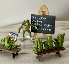 Vintage Fritz Bermann Austrian Bronze Miniature Sculpture of Frog School W/ COA picture