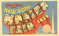 Greetings From New York World's Fair 1939 Postcard (NYWF Postmark) Linen picture