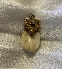 Antique Elks (BPOE) Watch Fob Conversion Pendant 10k Gold Elk Tooth Victorian picture