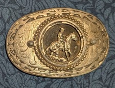 vintage-style Western horse-and-rider belt buckle picture