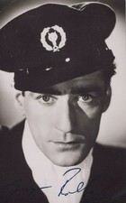 Guy Rolfe British Actor naval cap 1940s - Original Hand Signed Photo picture