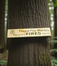Vintage US Forest Service Porcelain Sign Forest Fire Warden Smokey USFS 30