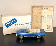 Danbury Mint 1969 Chevrolet Camaro SS Convertible Blue 1:24 Diecast Model Car picture