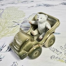 Antique Fairing German Porcelain Bear In A Car Figurine picture