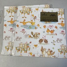 Vintage Bridal Wedding Gift Wrap Wrapping Paper Animal Couples 2 Packages picture