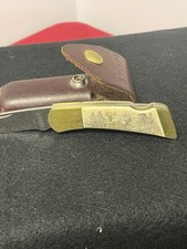 VTG Gerber Scrimshaw # 97223 Portland OR USA Folding Knife ELK picture
