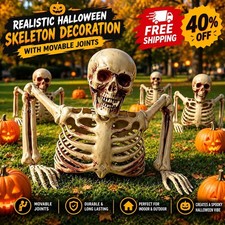 Realistic Halloween Skeleton Decoration with Movable Joints, Outdoor Yard Party picture