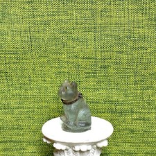 Vintage Czech Frosted Glass Cat Charm Cracker Jack Prize picture