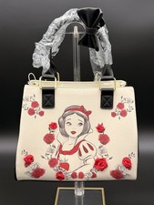 NWT Loungefly Disney Snow White 3D Fabric Roses Top Handle Crossbody Tote Bag picture