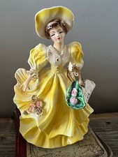 Vintage 50s/60s NIPPON YOKO BOKI Japan Women in Yellow Figurine picture
