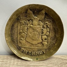 Vintage 1940s German Eisenhut Hotel Rothenburg Heavy Bronze Tip Tray Dish WM 4.5 picture