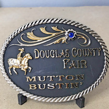 Montana silver smith Douglas county fair mutton Bustin belt buckle picture
